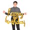 6 Pack Bulk Script Gold Happy Birthday Party Balloon Streamer